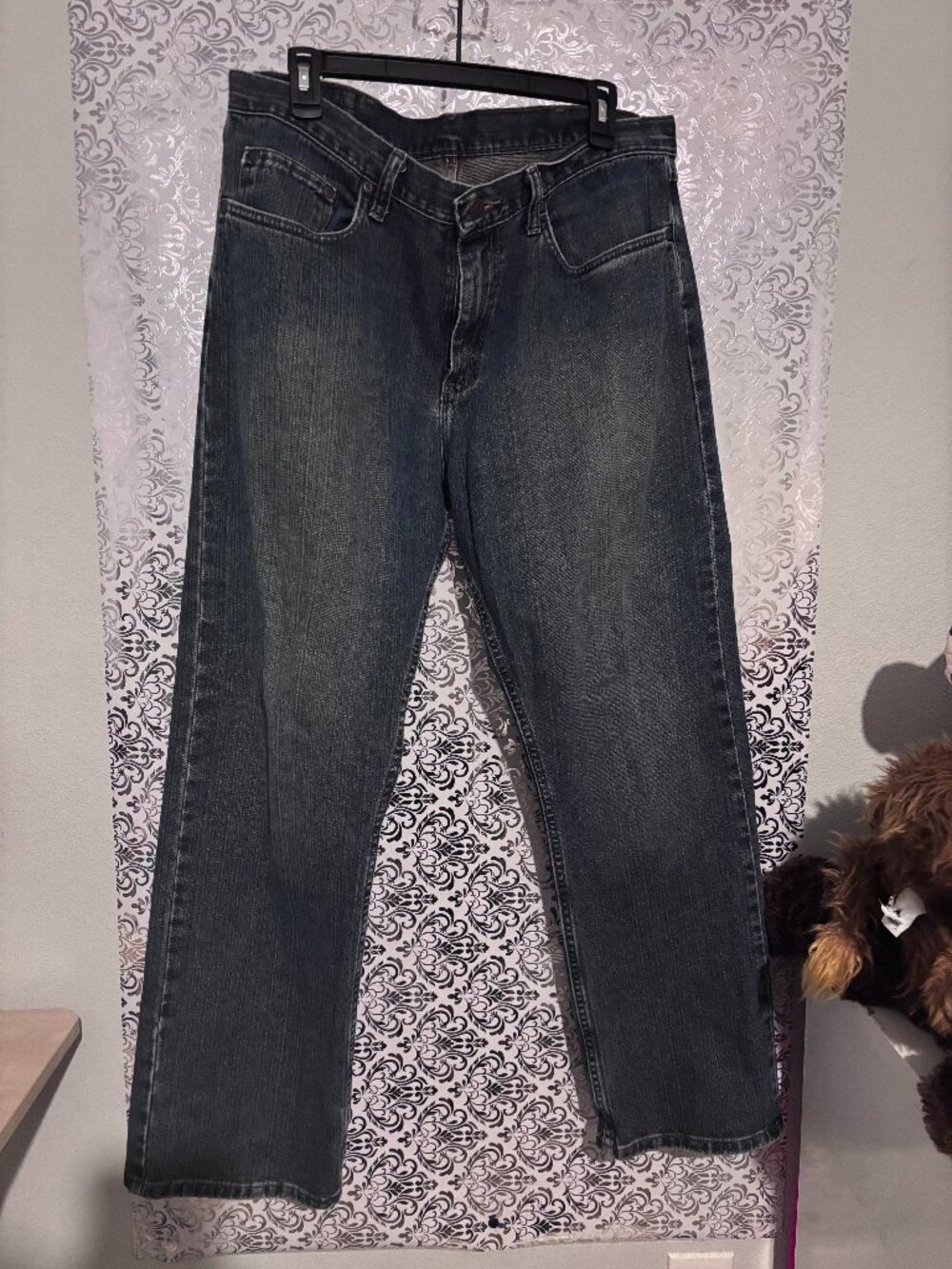 Men's Wrangler Blue Denim Jeans W34 L30 - Straight / Regular Leg